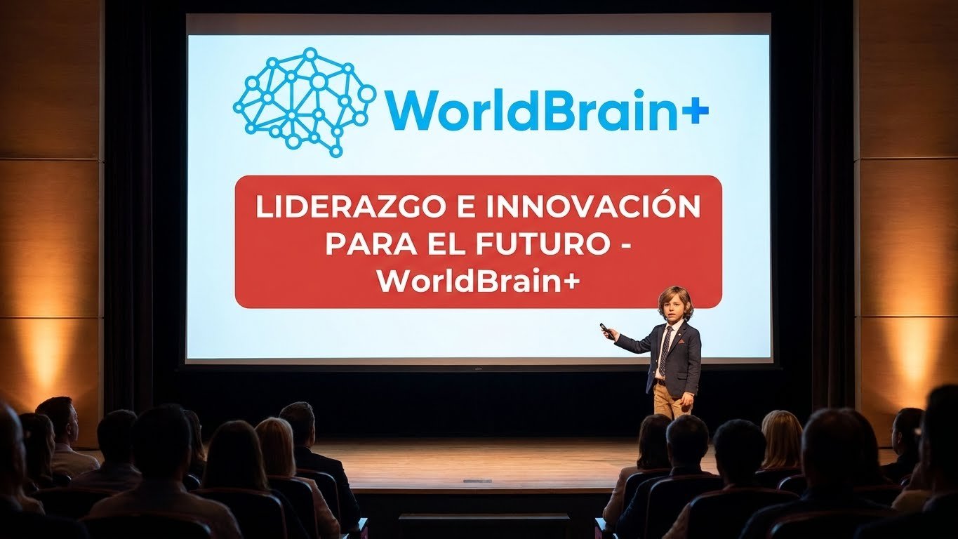 Niño líder presentando